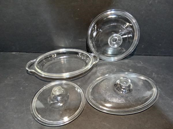 Pyrex Dish and 3 lids