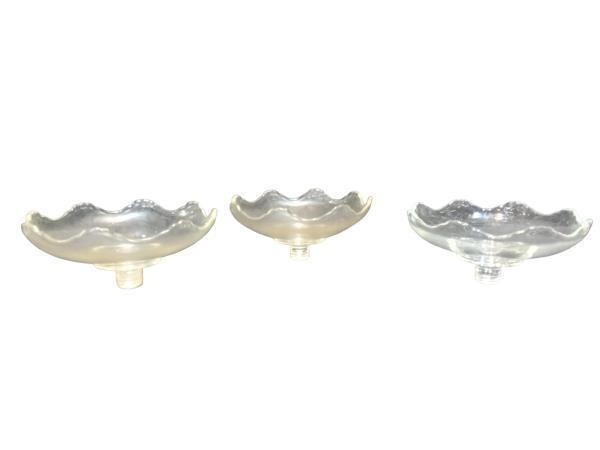 3 vintage Compote Bowl candle holder, top part onl