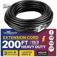 200 ft Power Extension Cord Outdoor & Indoor