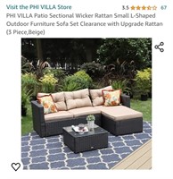 Wicker Patio Set-Beige