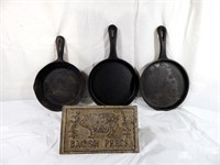 Cast Iron Skillets and Bacon Press
