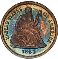 10C 1863 PCGS MS65