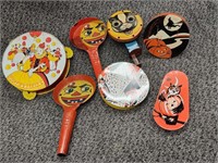 Vintage tin Halloween noise makers. Some makers: