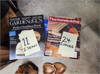 Box of Garden & Gun & Fine Homebuilding Magazines