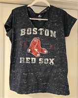 Blue V-Neck Boston Red Sox Shirt