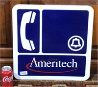 Metal 2-sided Ameritech Phone Sign