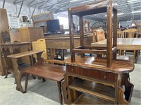 Coffee table, magazine racks and stand