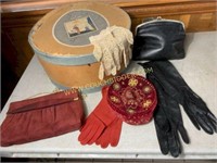 Ladies hat hand bags and gloves