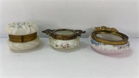 (3) TRINKET DRESSER BOXES WAVE CREST & MORE