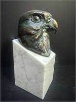 Bronze Eagle Sculpture on Marble Base