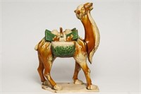 Chinese Sancai-Glazed Earthenware Camel