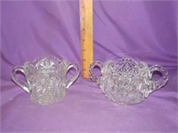 Pressed glass creamer sugar