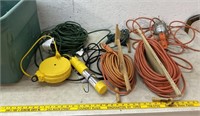Lot of extension cords and drop lights