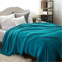 Bedsure Fleece Blanket Queen Size Teal 90x90