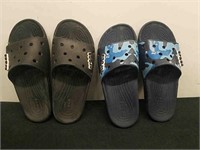 Two pairs of size 7 Croc Flip Flops