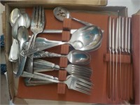 Various plated silverware