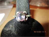 Marked 925 Ring w/Purple Stone-1.8g