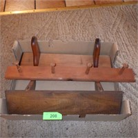 2 WOODEN SHELVES (18") & COAT RACK (23")