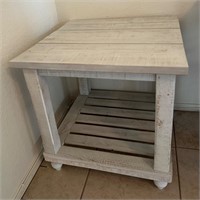 White Washed Country Style End Table