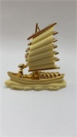 Vintage Hattie Chinese Junk boat