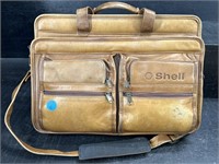 LEATHER SHELL ADVERTISING SATCHEL