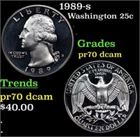 Proof 1989-s Washington Quarter 25c Grades GEM++ P