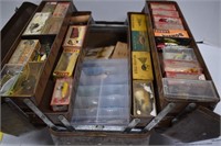 Metal Tackle Box - 4 Trays Vtg Lures/Tackle/Bait