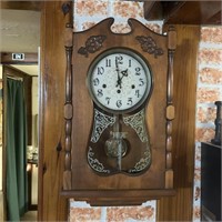 Vintage Ezee-Set Ansonia Wood Wall Clock # 700