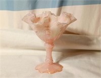 Vintage pink glass dish
