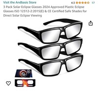 3 Pack Solar Eclipse Glasses 2024 Approved