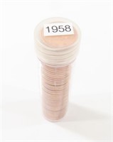 ROLL 1958 LINCOLN PENNIES UNCIRCULATED
