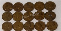 USA 1907 -1962 One Cent Indian Head & Wheat Coins