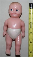 Vtg Renwal Plastic No9 Baby Toddler Diaper Doll 5"