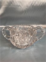 CRYSTAL DOUBLE HANDLE BOWL. 3 INCHES TALL