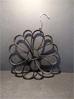 Black Velvet Flower Scarf Holder