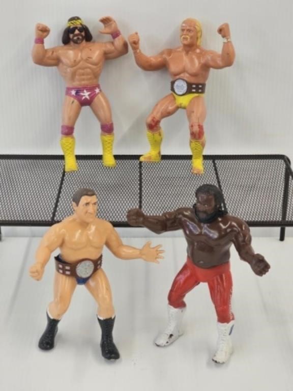 4 WWF LJN RUBBER WRESTLERS - 1984 AND 1986