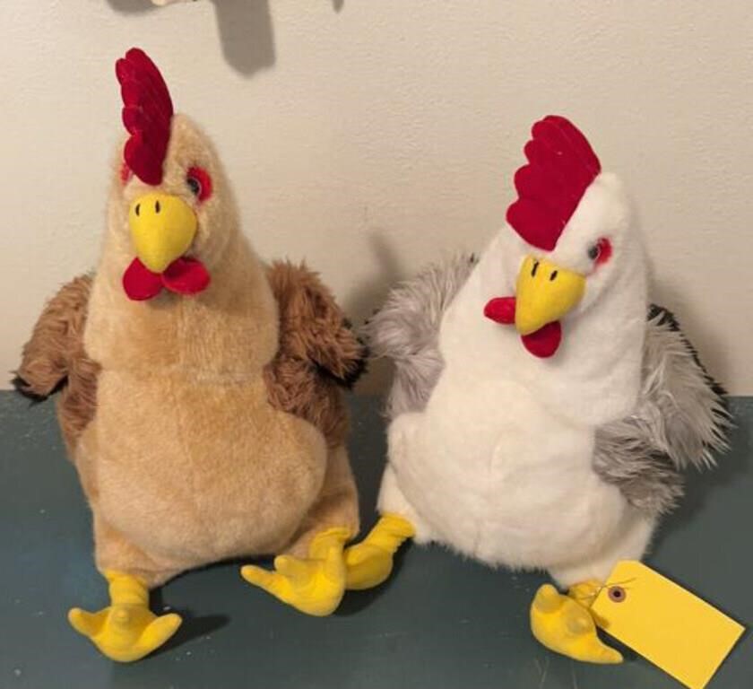 (2) PLUSH ROOSTER