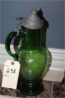 Large Green glass pitcher