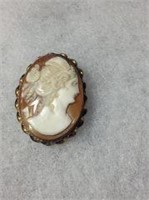 Cameo Broach - Gold Filled Frame