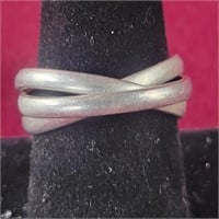 .925 Silver Interlocking "Fidget" Ring, sz 9.5,