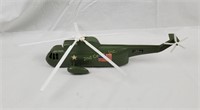 Vintage Army Helicopter Toy Processed Plastics