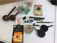 Misc. lot of black powder items and swivels.