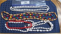 8pcs. - colorful bead necklaces (1 red = 7 1/2",