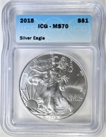 2015 SILVER EAGLE ICG MS-70