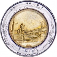 Italy 500 lire, 1986