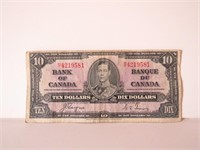 1937 BANK OF CANADA TEN  DOLLARS BILL