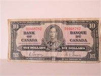 1937 BANK OF CANADA TEN  DOLLARS BILL