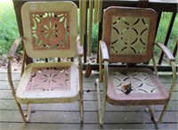 5 pressed steel patio chairs