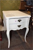 White 2-Drawer End Table