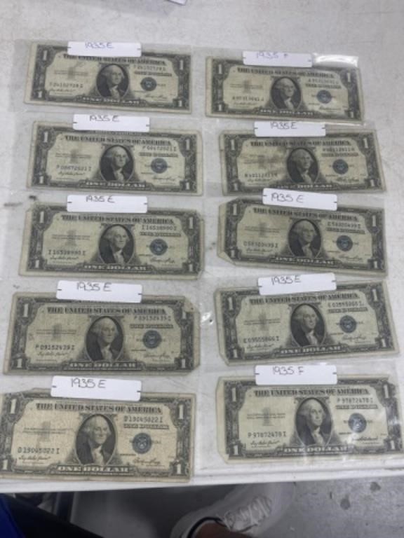 10-$1 SILVER CERTIFICATES